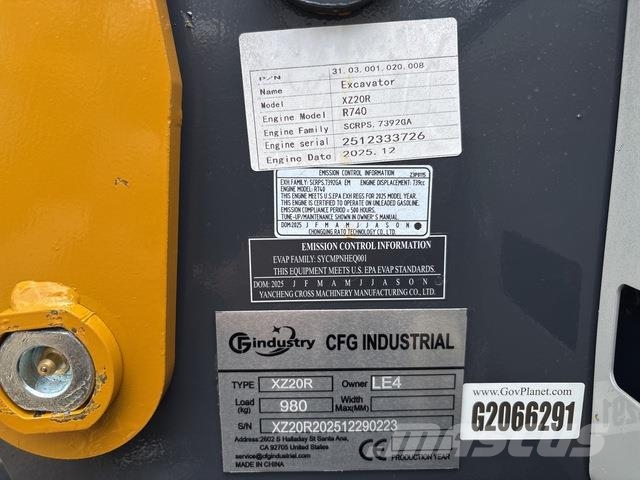 CFG XZ20R Kāpurķēžu ekskavatori