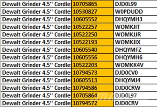 DeWalt Batteries & Grinders معدات البناء - غير ذلك