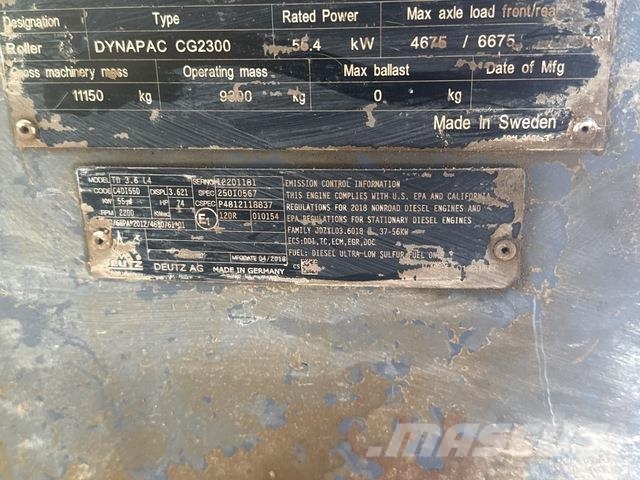 Dynapac CG2300 Rodillos de doble tambor
