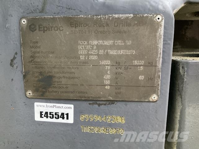 Epiroc Boltec S Cits pazemes darbu aprīkojums