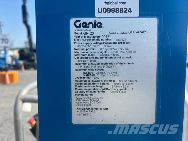 Genie GR-20 Personenliften en invalideliften