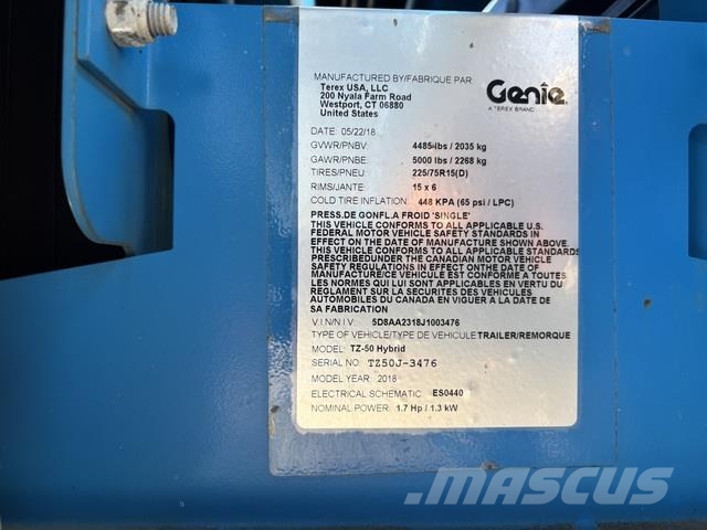 Genie TZ-50 Hybrid Vučne prikolice se podiznom košarom