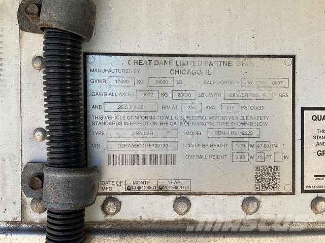 Great Dane ECM-1112-12228 Kylmä-/Lämpökoripuoliperävaunut