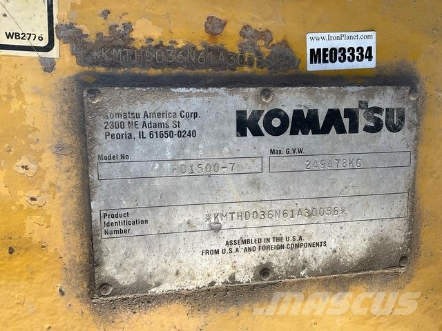 Komatsu HD1500-7 ساحبات مفصلية