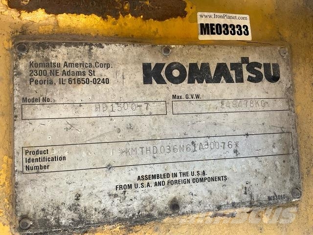Komatsu HD1500-7 ساحبات مفصلية