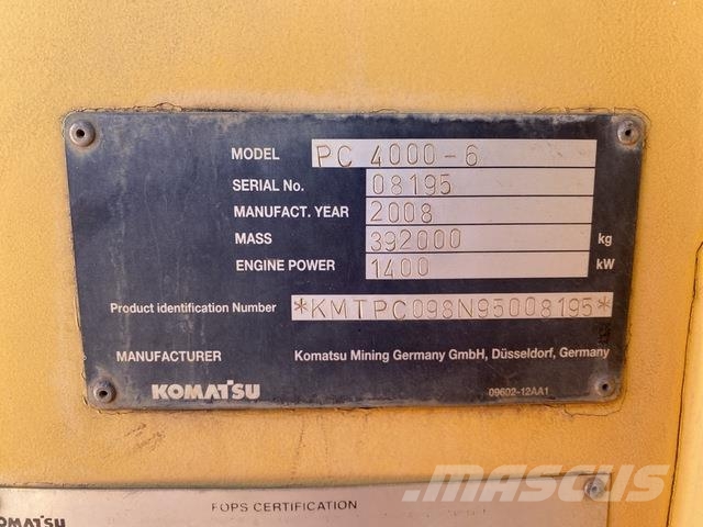 Komatsu PC4000-6 Гусеничні екскаватори