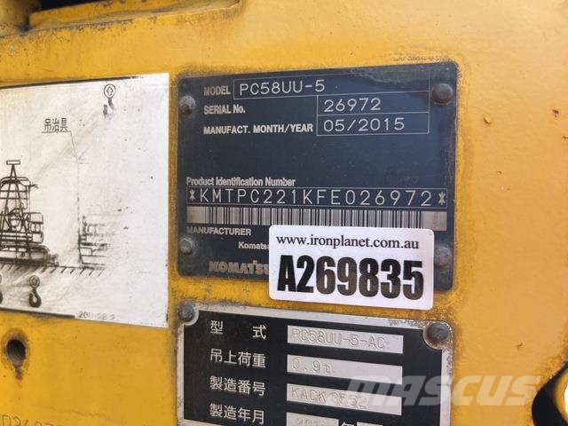 Komatsu PC58UU-5 소형 굴삭기 7톤 미만