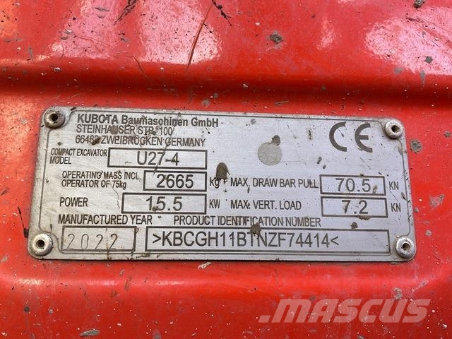Kubota U27-4 Mini bageri < 7t
