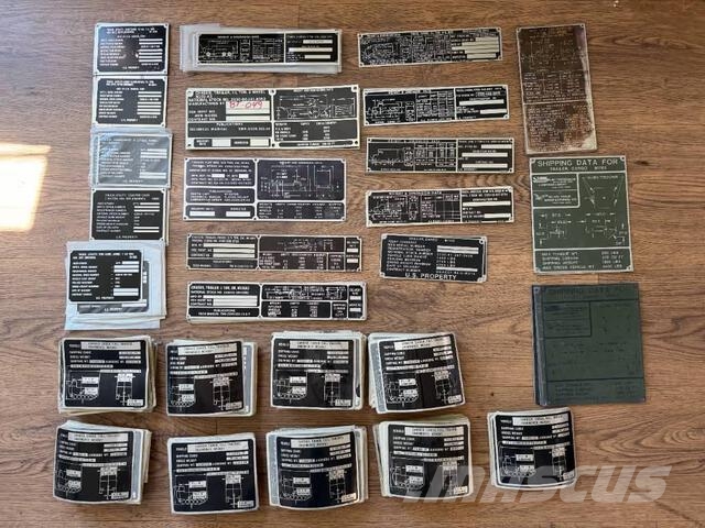 Lot of 509- Data Plates Military Vehicles- HMMWV/T Pick up/Dropside