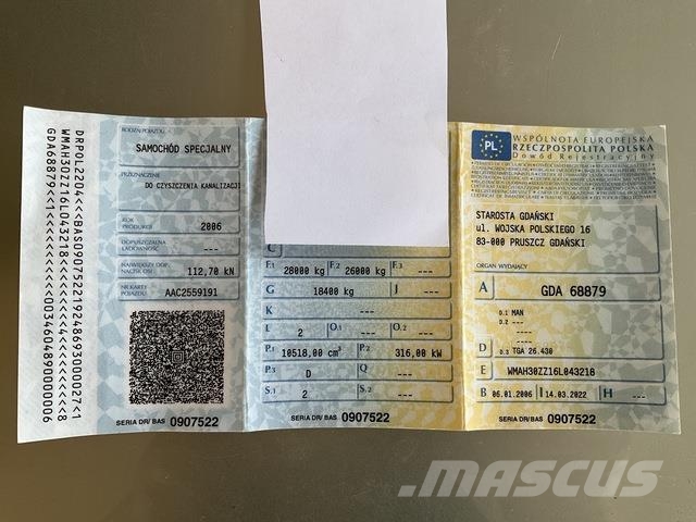 MAN TGA26.430 Kombinované/Čerpací cisterny