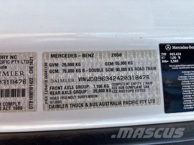 Mercedes-Benz Actros 2658 Cavalos mecânicos
