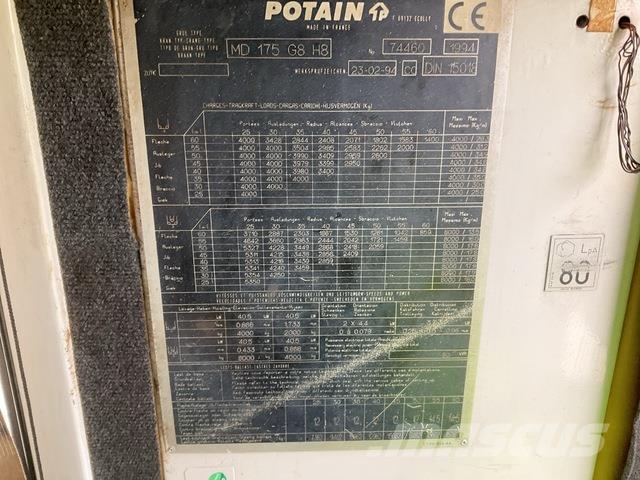 Potain MD175-G8 Tornkraanad