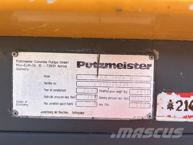 Putzmeister BSA1409D Betono siurbliai