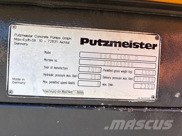 Putzmeister BSA1409D Betono siurbliai