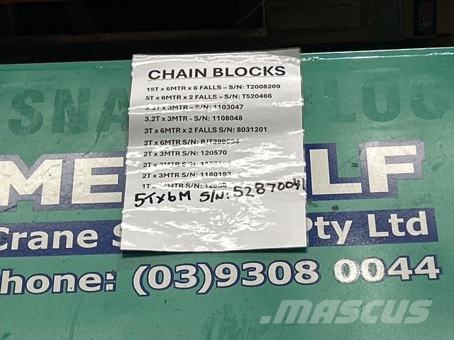 Quantity of (10) Chain Blocks Autre grue