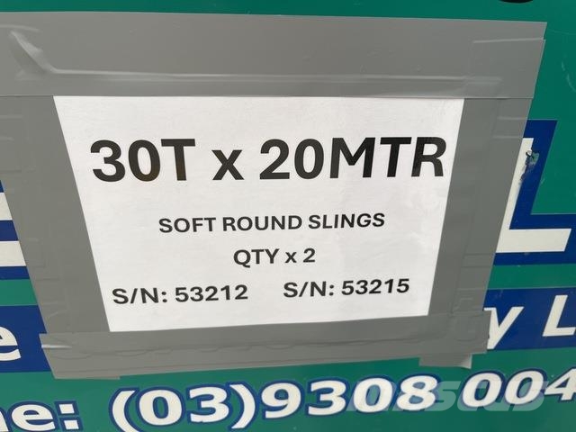 Quantity of (2) 30 t x 20 m Soft Round Sling Építőipar - Egyebek