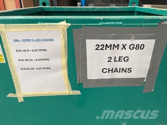 Quantity of (3) 22 mm G80 2-Leg Chains Ostali kranovi
