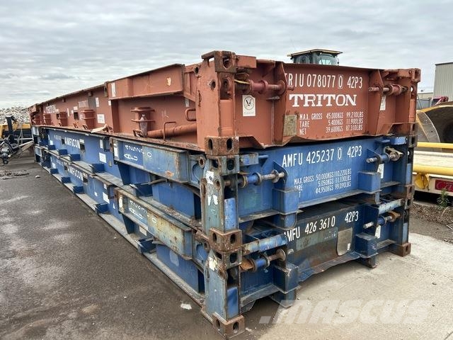  Quantity of (3) 40 ft Collapsible Flat Rack Storag Storage containers