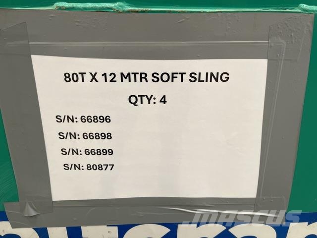 Quantity of (4) 80 t x 12 m Soft Sling Építőipar - Egyebek