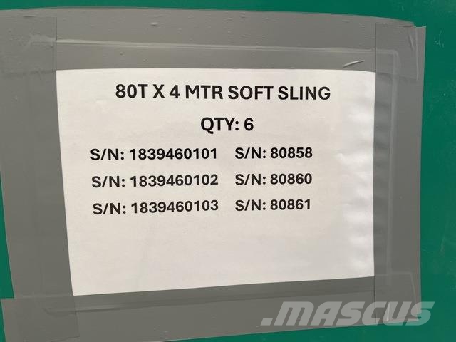 Quantity of (6) 80 t x 4 m Soft Sling Other