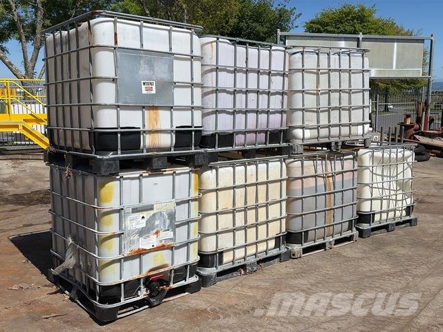 Quantity of (7) 1000 L Skid Mounted Plastic IBC Ta Fuel and additive tanks