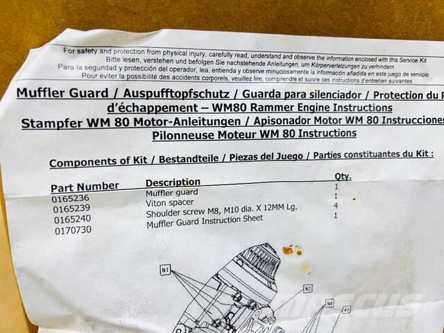 Quantity of (75) Wacker Neuson Rammer Muffler Guar Other components