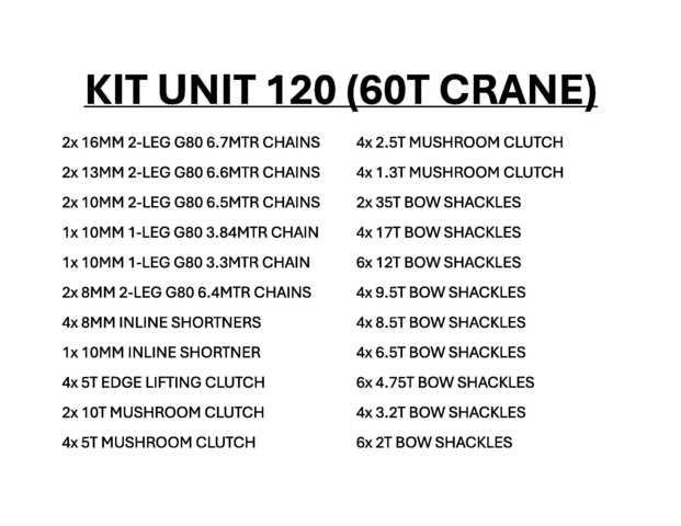  Quantity of Rigging معدات البناء - غير ذلك