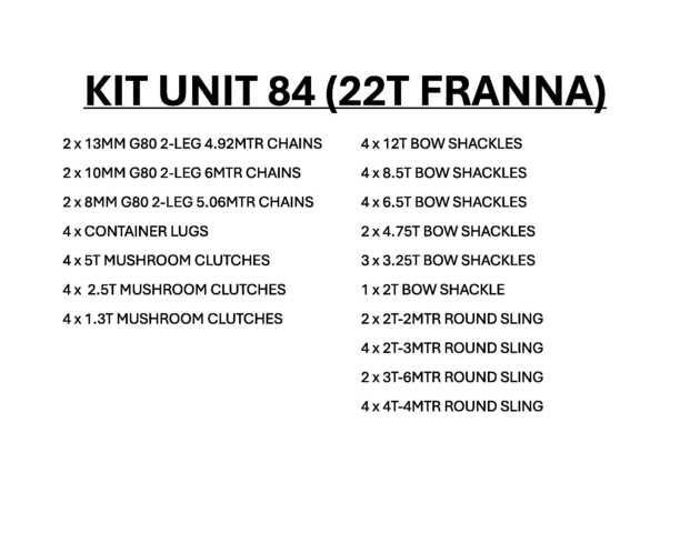 Quantity of Rigging Other