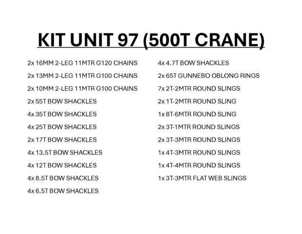  Quantity of Rigging - Fits 2019 Terex Demag AC500- Other