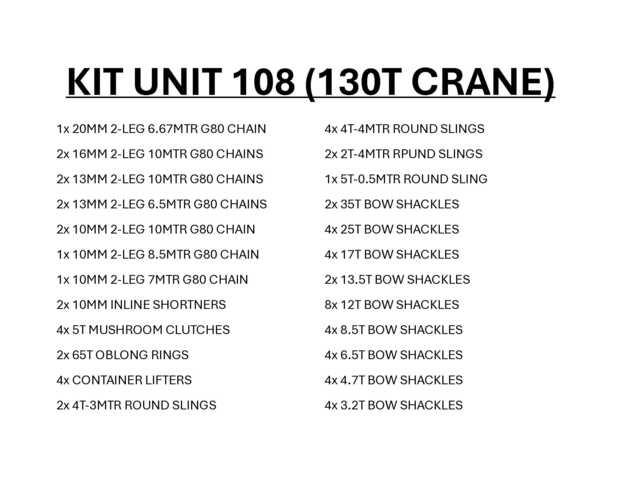 Quantity of Rigging - Fits 2019 Terex Demag AC130- Other