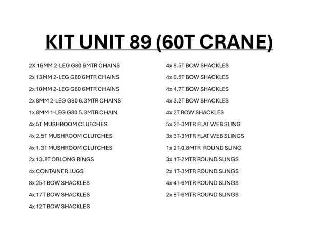  Quantity of Rigging - Fits 2018 Grove GMK3060 Other