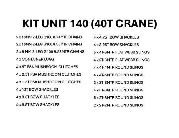 Quantity of Rigging - Fits 2024 Liebherr LTM1040-2 Építőipar - Egyebek