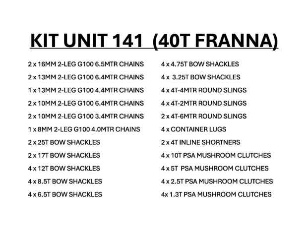 Quantity of Rigging - Fits 2023 Terex Franna AT40 Other