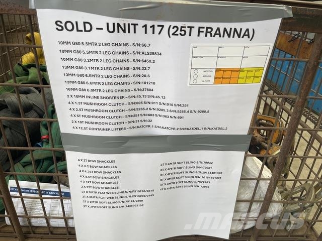 Quantity of Rigging - Fits 25t Franna Citas pacelšanas iekārtas