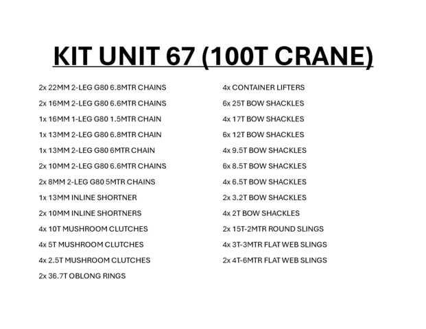 Quantity of Rigging - Fits Fits 2016 Terex Demag A Other