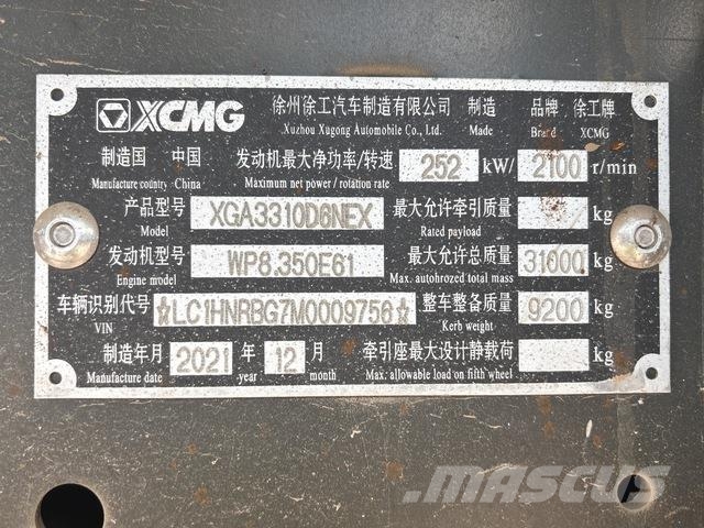 XCMG XGA3310D6NEX Tipper trucks