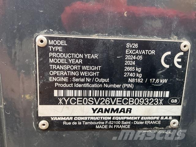 Yanmar SV26 حفارات صغيرة أقل من 7 طن (حفارات صغيرة)