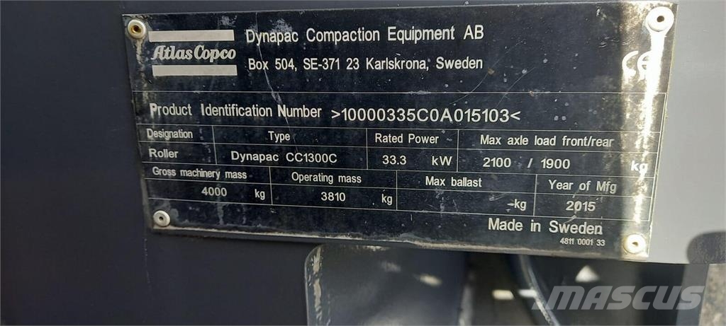 Atlas Copco CC1300C Rodillos de doble tambor