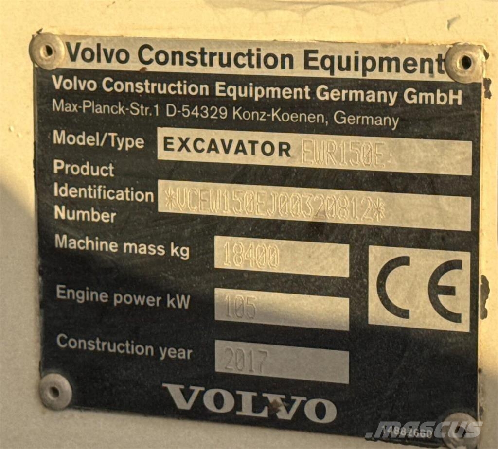 Volvo EWR150E Ekskavatori uz riteņiem