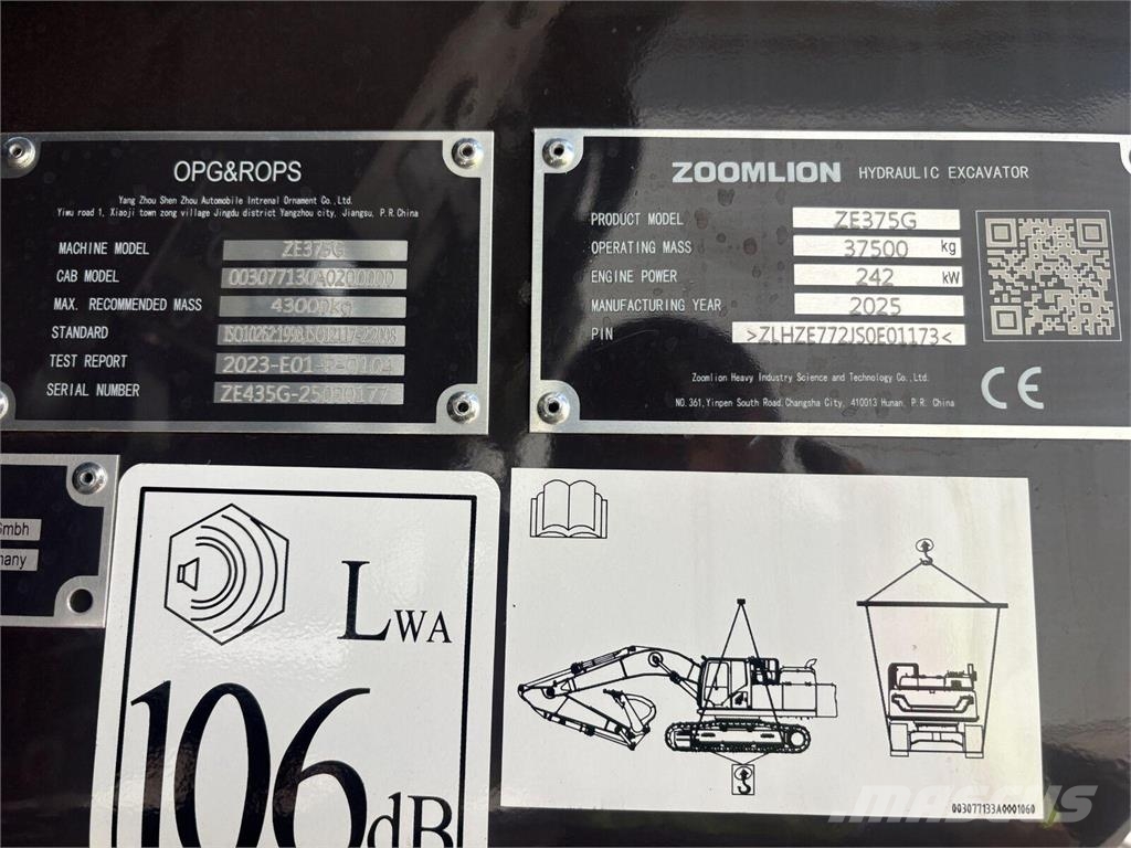 Zoomlion ZE375G Excavadoras sobre orugas