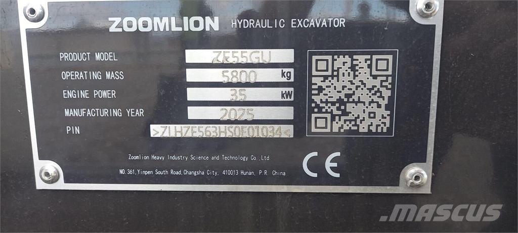 Zoomlion ZE55GU Miniexcavadoras