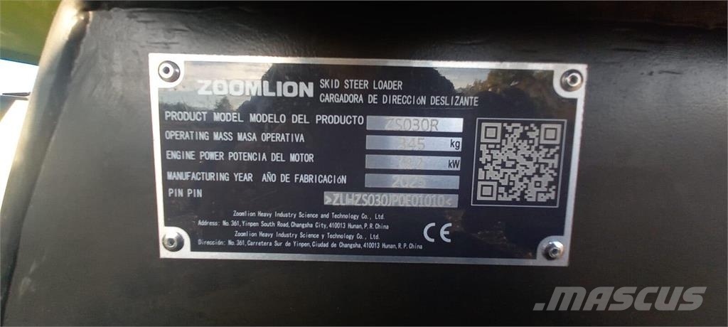 Zoomlion ZS030R Minicarregadeiras