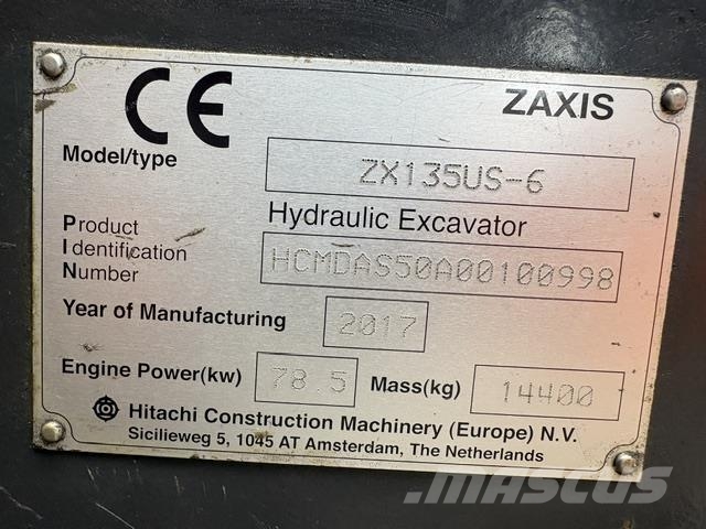 Hitachi ZX135US-6 Bageri gusjeničari