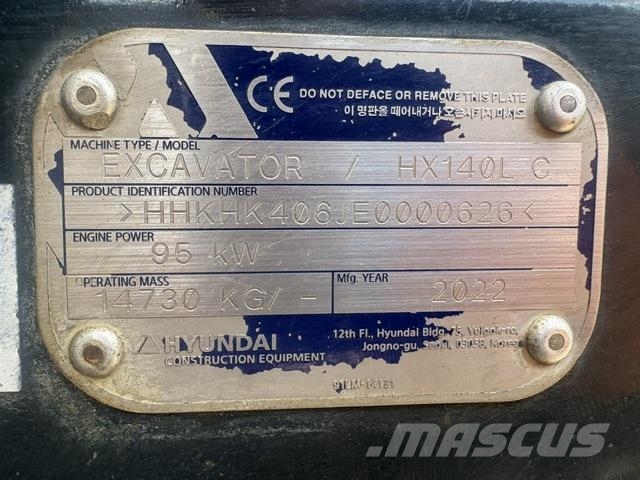Hyundai HX140 Excavadoras sobre orugas