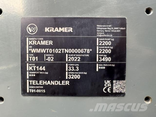Kramer KT144 Телескопічні навантажувачі