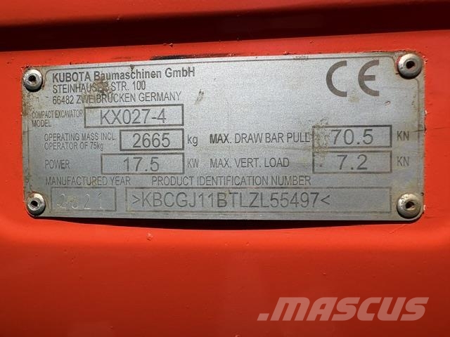 Kubota KX027-4 Midi excavators 7t - 12t