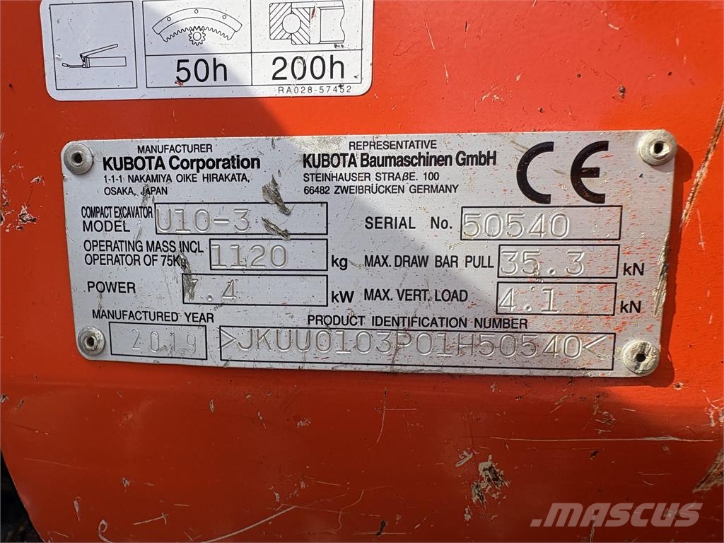 Kubota U10-3 Midibagger 7t - 12t