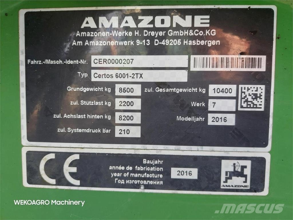Amazone Certos 6001 - 2TX زحافات ساحقة
