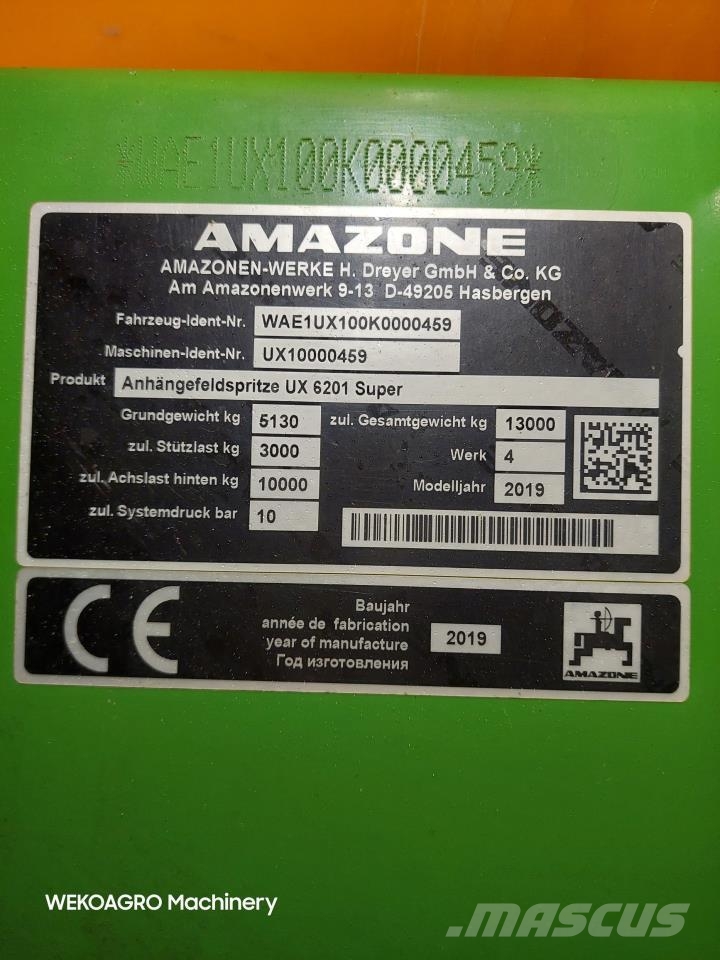 Amazone UX 6201 Super - 24-30-36m Slepesprøyter