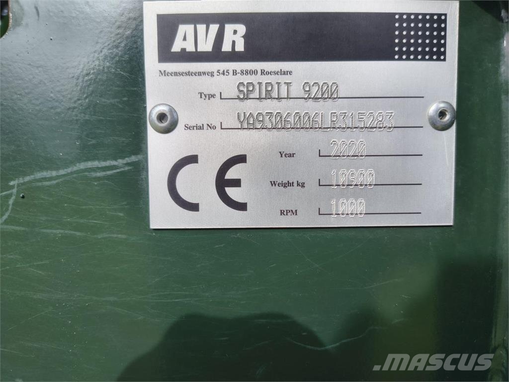 AVR Spirit 9200 馬鈴薯收穫機和挖掘機